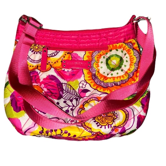 2/$35 Vera Bradley Puffer Crossbody Purse Bag Quilted Clementine Pattern Preppy - Picture 1 of 10